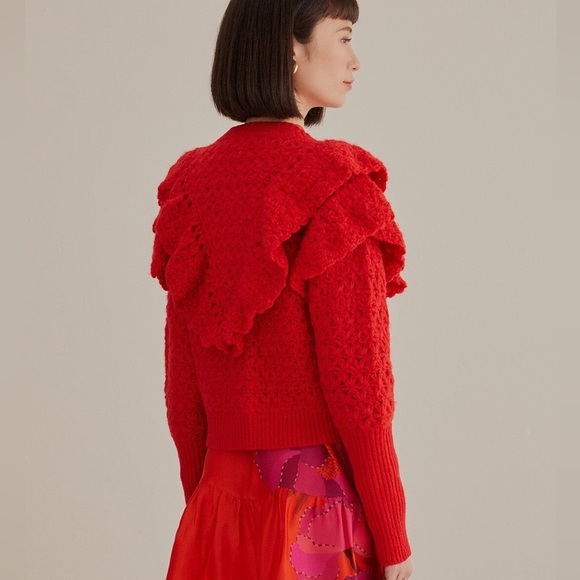 Farm Rio Red Ruffle Cardigan - Picture 8 of 12